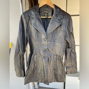 Bebe Black Leather Jacket for Women